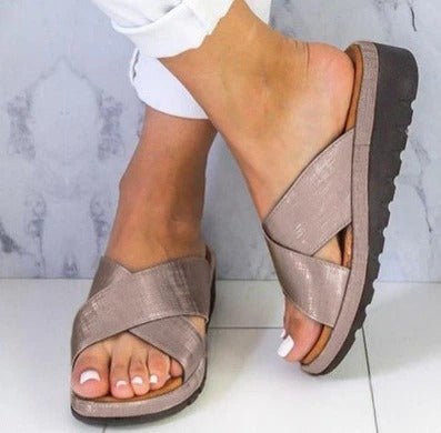 Scarlett | Women's X-Strap Cushioned Flat Sandals Prescott Mode