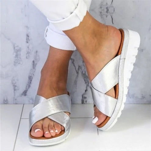 Scarlett | Women's X-Strap Cushioned Flat Sandals Prescott Mode