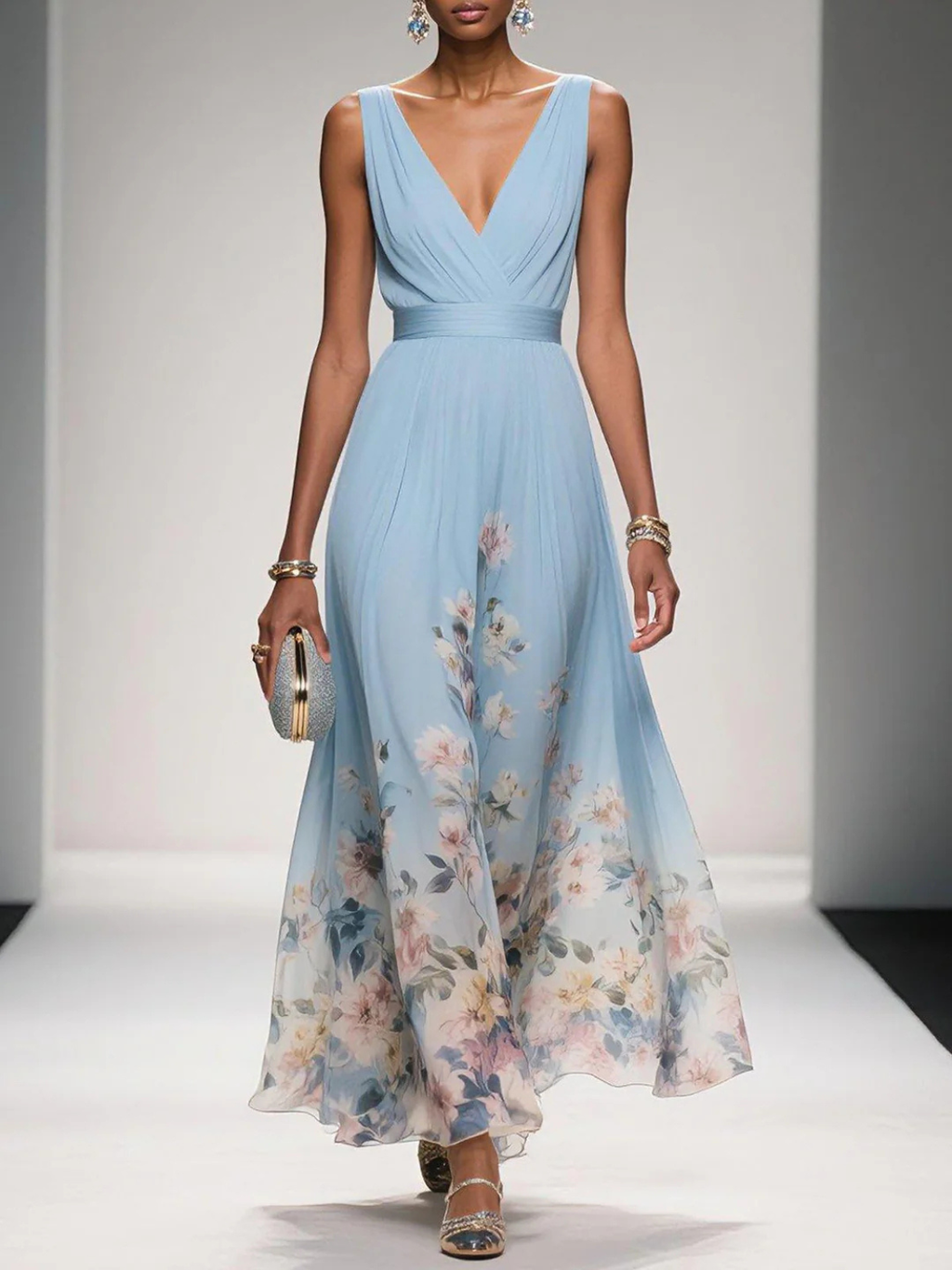 Isabella | Women’s Elegant V-Neck Floral Wedding Dress Prescott Mode