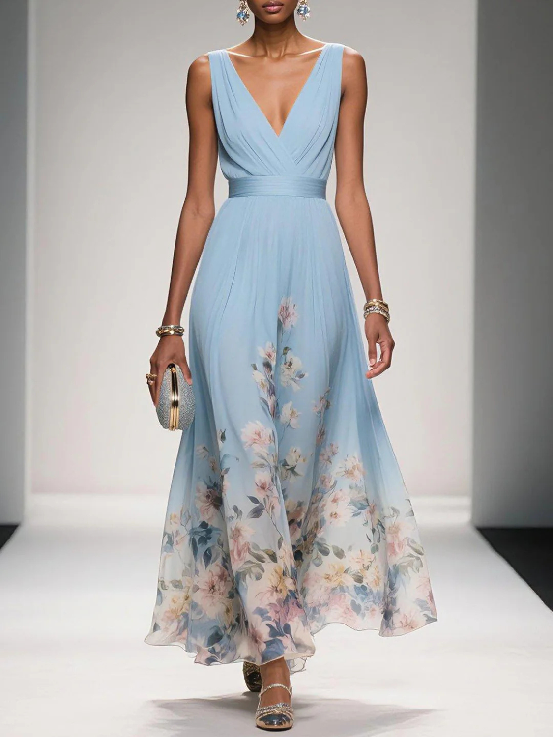 Isabella | Women’s Elegant V-Neck Floral Wedding Dress Prescott Mode