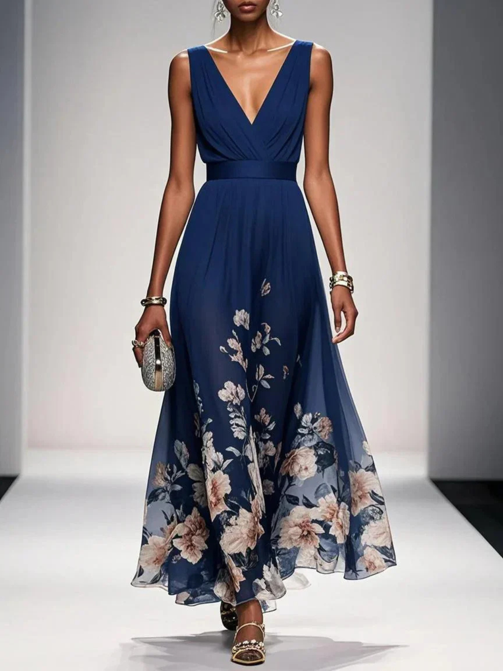 Isabella | Women’s Elegant V-Neck Floral Wedding Dress Prescott Mode