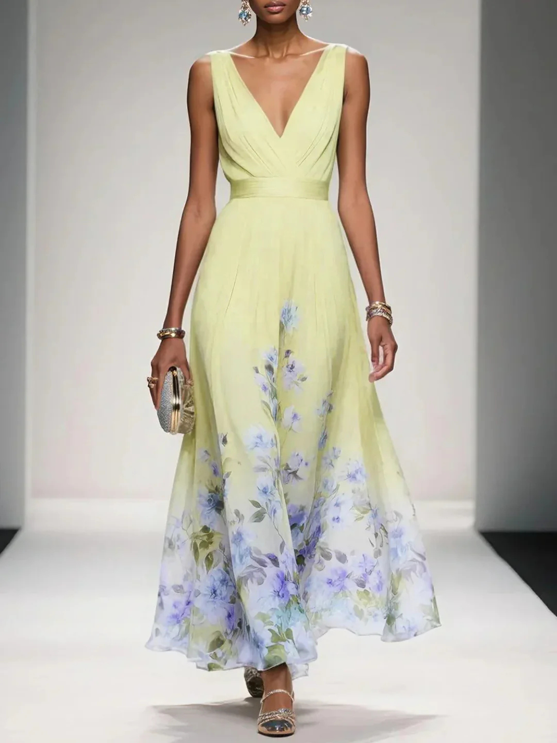 Isabella | Women’s Elegant V-Neck Floral Wedding Dress Prescott Mode