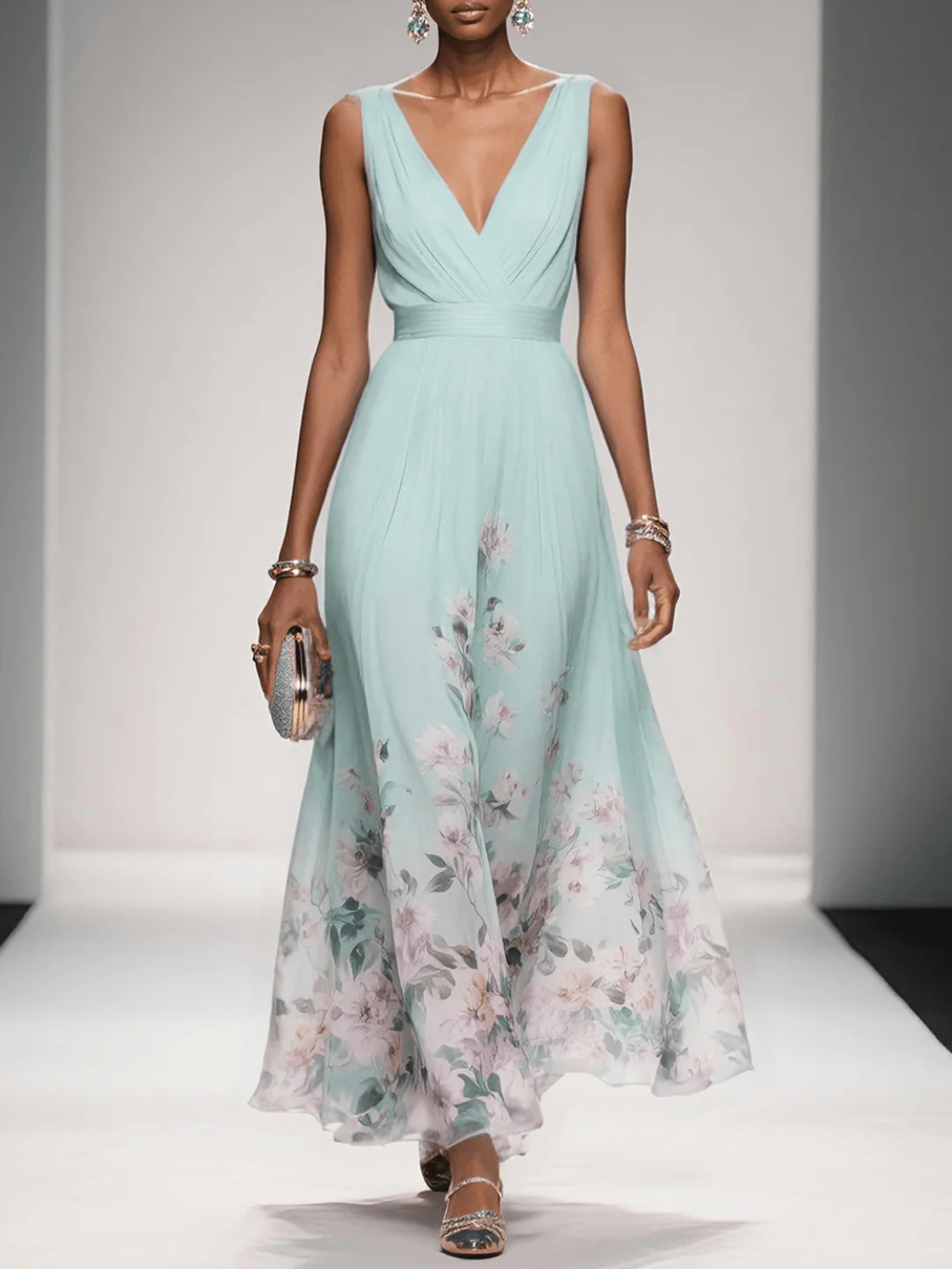 Isabella | Women’s Elegant V-Neck Floral Wedding Dress Prescott Mode