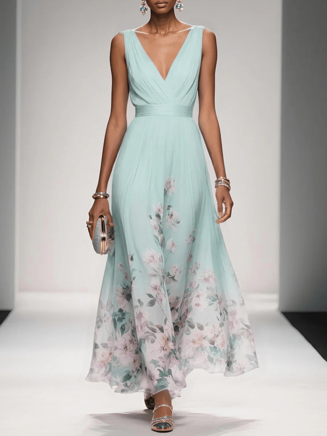 Isabella | Women’s Elegant V-Neck Floral Wedding Dress Prescott Mode