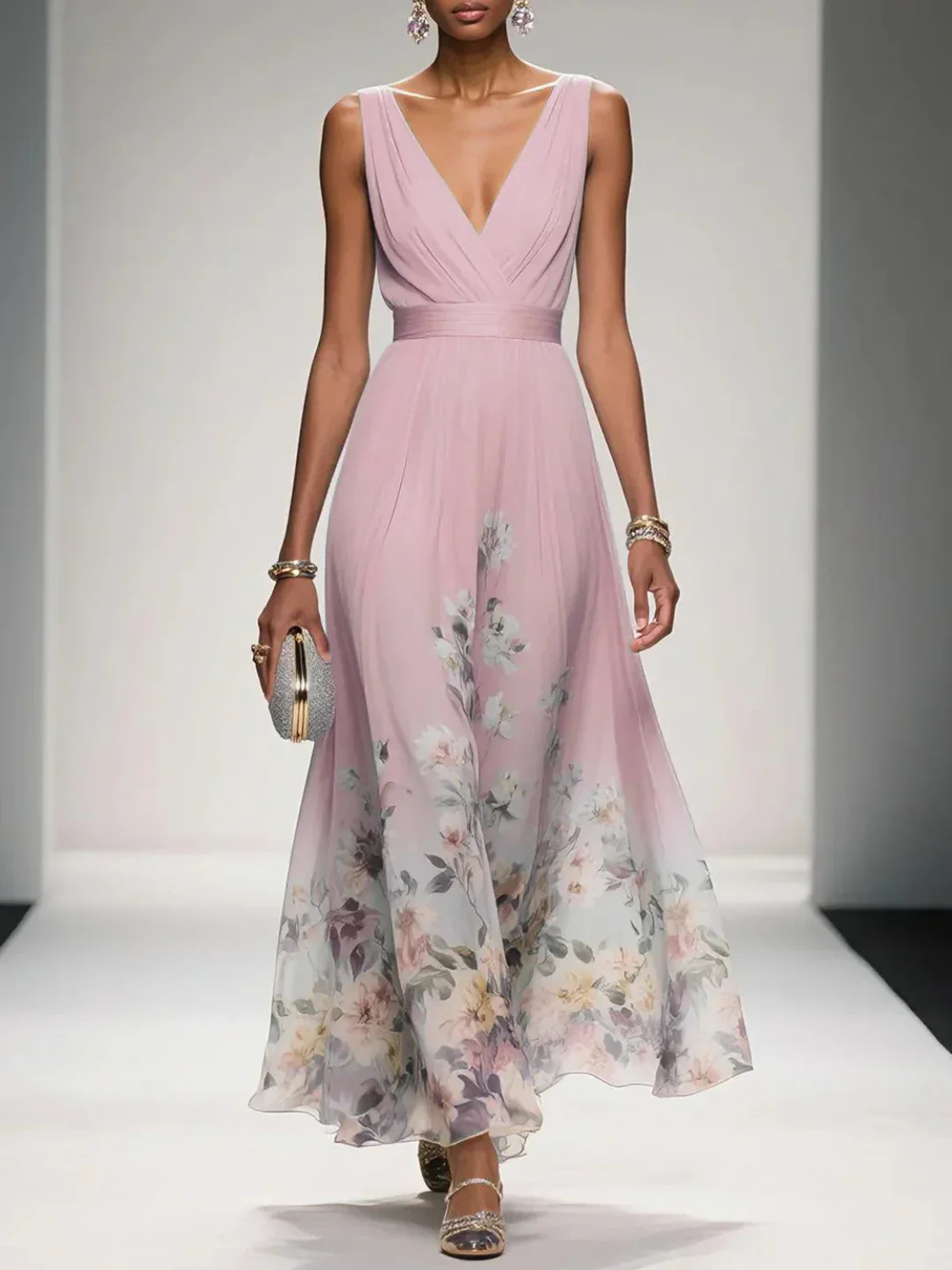 Isabella | Women’s Elegant V-Neck Floral Wedding Dress Prescott Mode