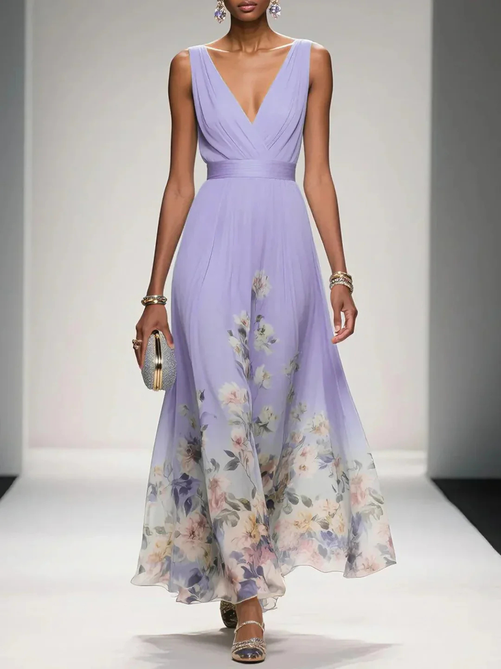Isabella | Women’s Elegant V-Neck Floral Wedding Dress Prescott Mode