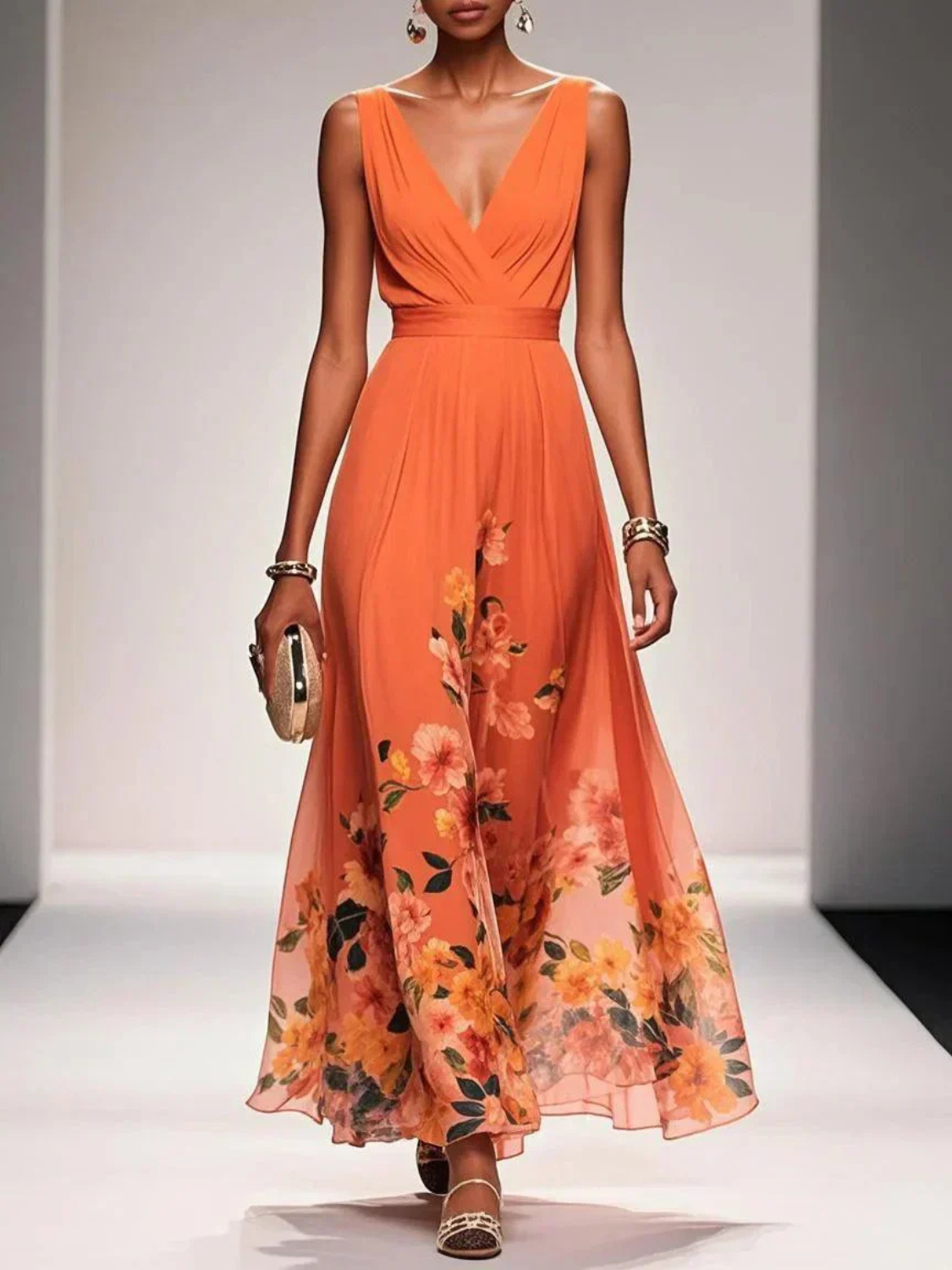 Isabella | Women’s Elegant V-Neck Floral Wedding Dress Prescott Mode