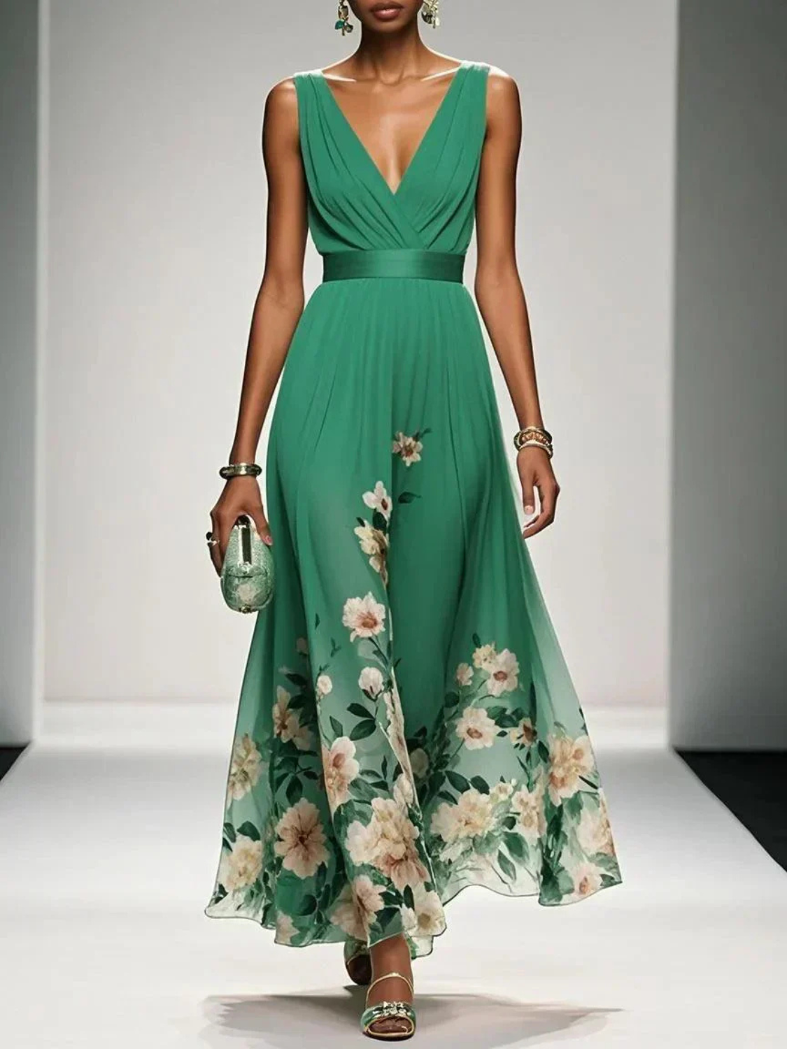 Isabella | Women’s Elegant V-Neck Floral Wedding Dress Prescott Mode