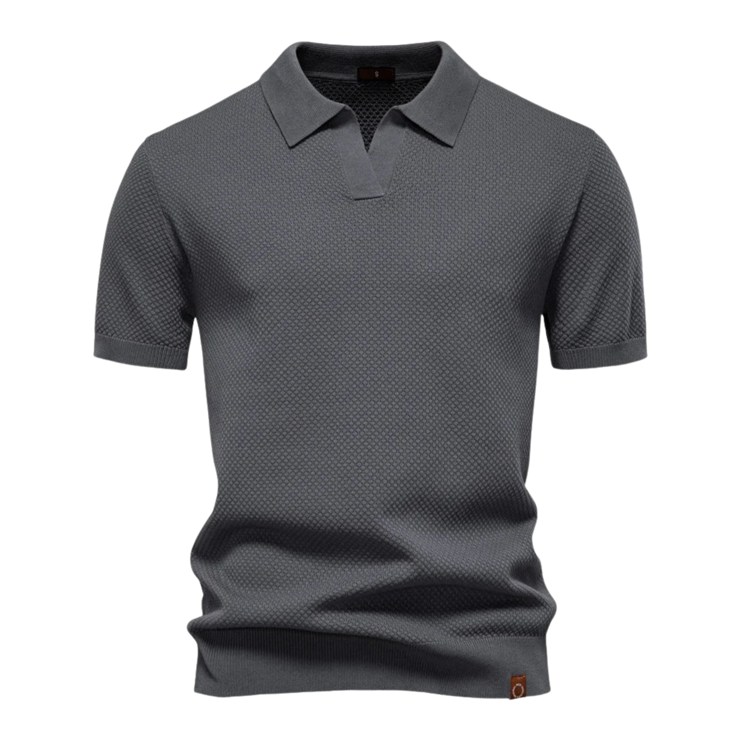 Lucas | Men’s Textured Knit Polo Shirt Prescott Mode