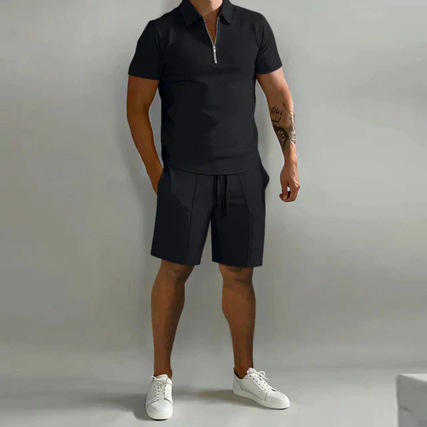Men's Comfortable Polo and Shorts Two-Piece Set Prescott Mode