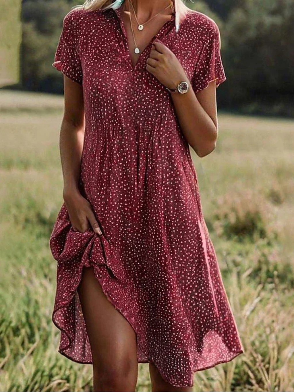 Women’s Short Sleeve Midi Shirt Dress Prescott Mode
