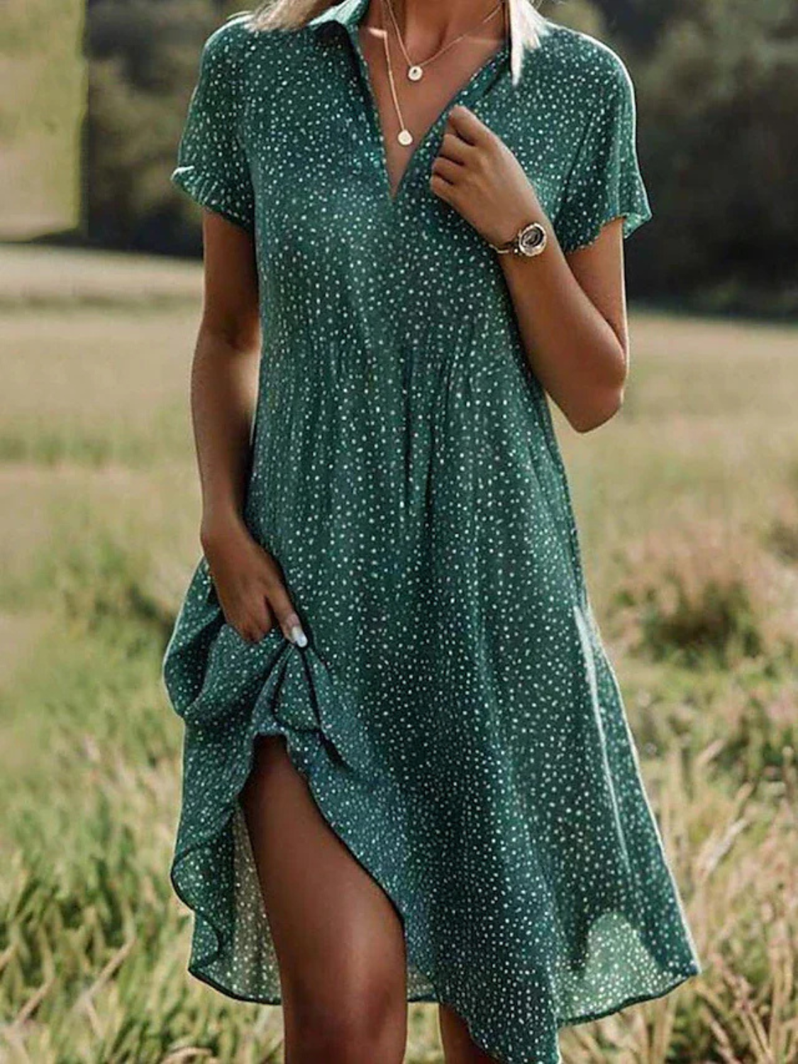 Women’s Short Sleeve Midi Shirt Dress Prescott Mode