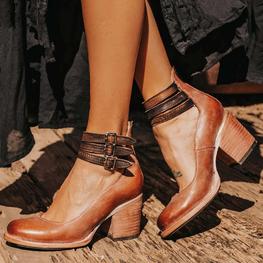 Women’s Vintage Leather Strap Sandals Prescott Mode