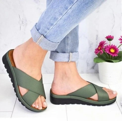 Scarlett | Women's X-Strap Cushioned Flat Sandals Prescott Mode