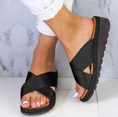 Scarlett | Women's X-Strap Cushioned Flat Sandals Prescott Mode