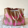 Graphic Print Oversized Canvas Tote Bag One Size - Rosa