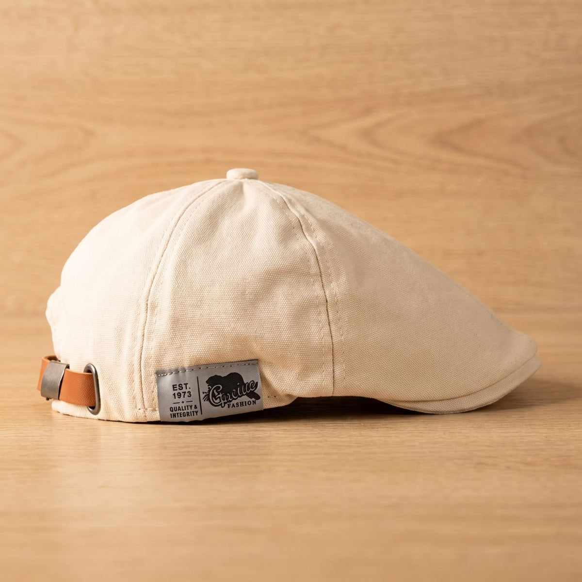 Men's Adjustable Cotton Flat Cap Newsboy Beret Hat - Beige