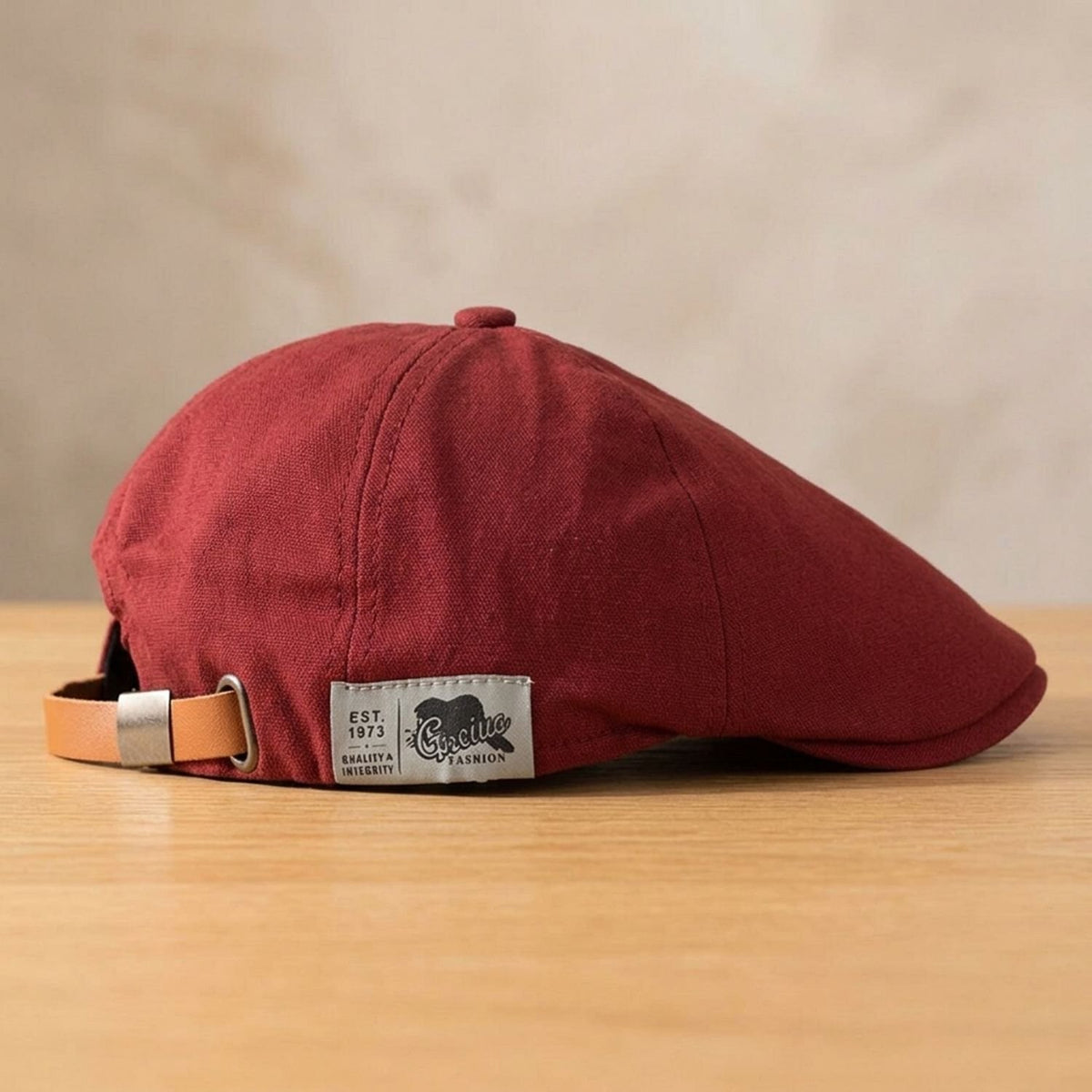 Men's Adjustable Cotton Flat Cap Newsboy Beret Hat - Red