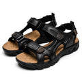 Men's Adjustable Velcro-Strap Outdoor Trekking Sandals - Negro