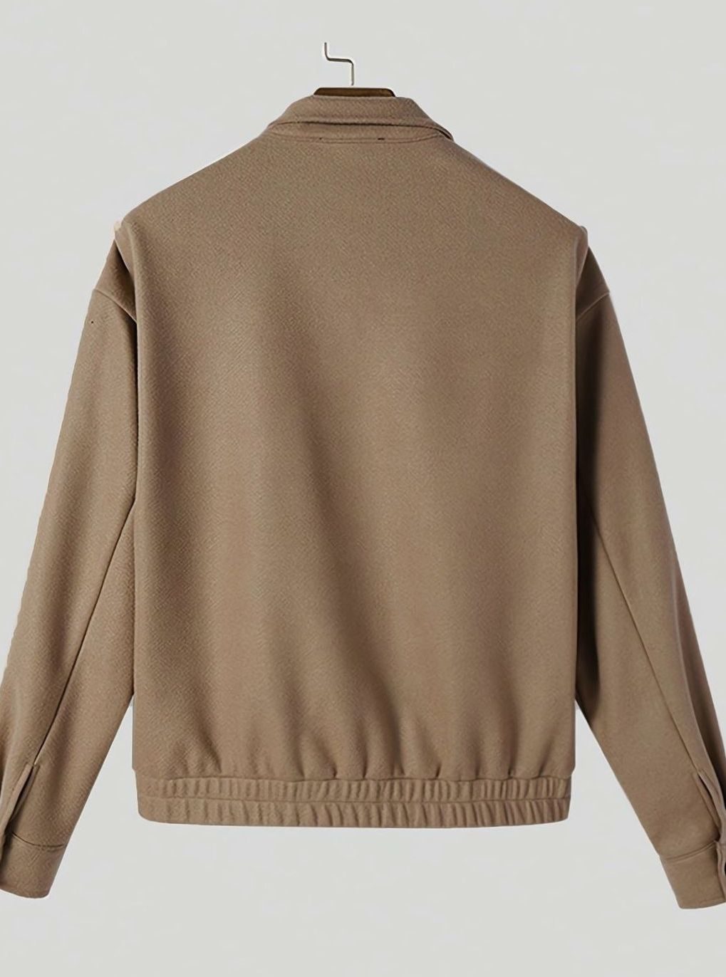 Men's Button-Front Wool-Blend Bomber Jacket