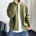 Mens Cardigan Relaxed-Fit Button-Front Knit Sweater - Green
