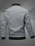 Men's Casual Lightweight Zip-Up Mens Bomber Jacket - Space Gray