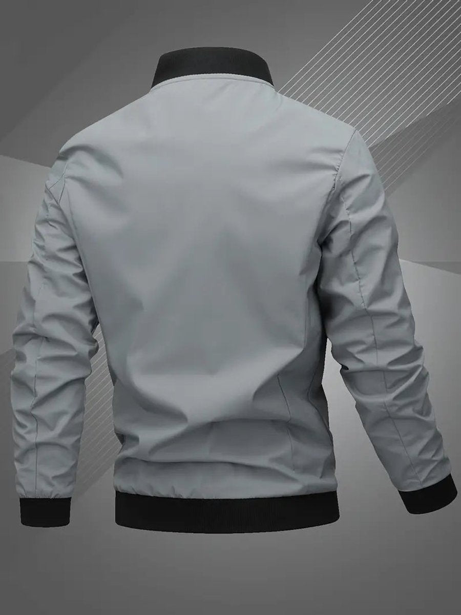 Men's Casual Lightweight Zip-Up Mens Bomber Jacket - Space Gray