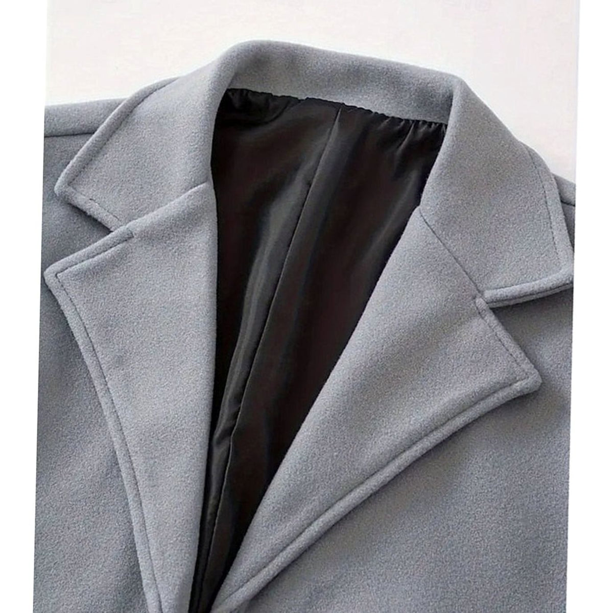 Men's Classic Long Wool Coat Single-Breasted Overcoat