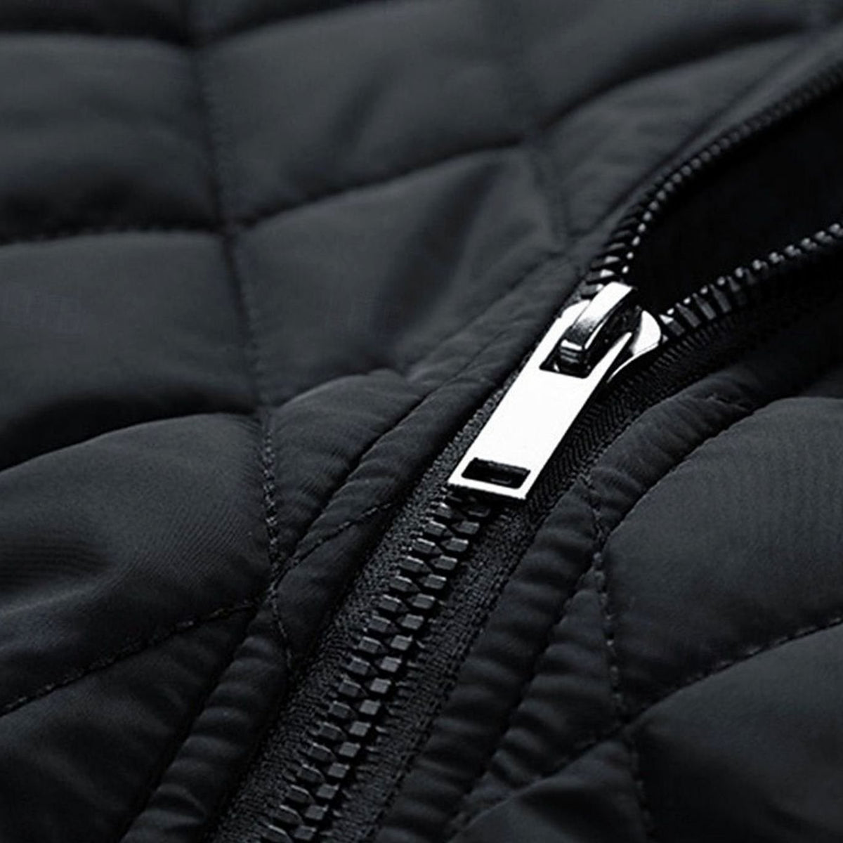 Men's Diamond-Quilted Stand-Collar Full-Zip Jacket