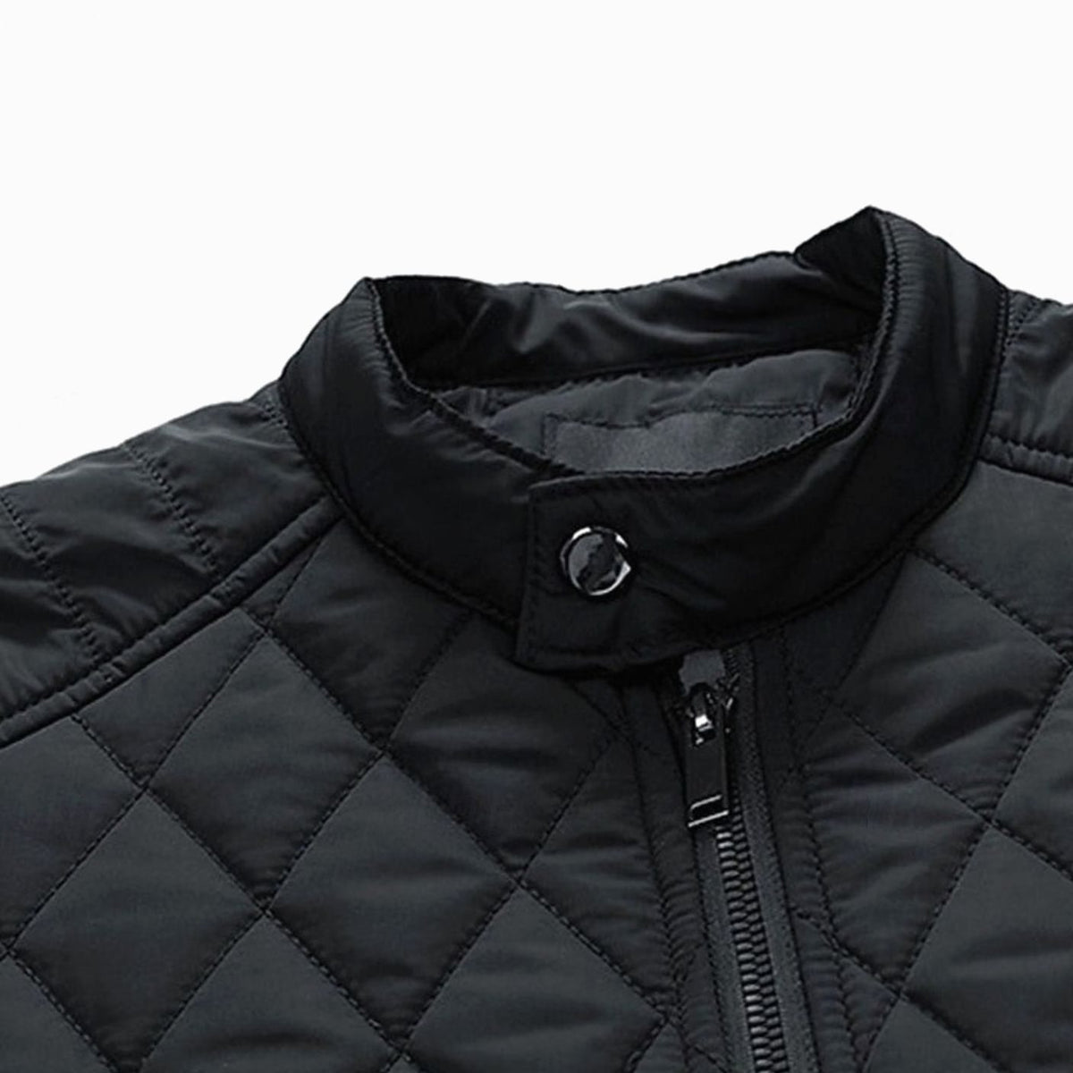 Men's Diamond-Quilted Stand-Collar Full-Zip Jacket