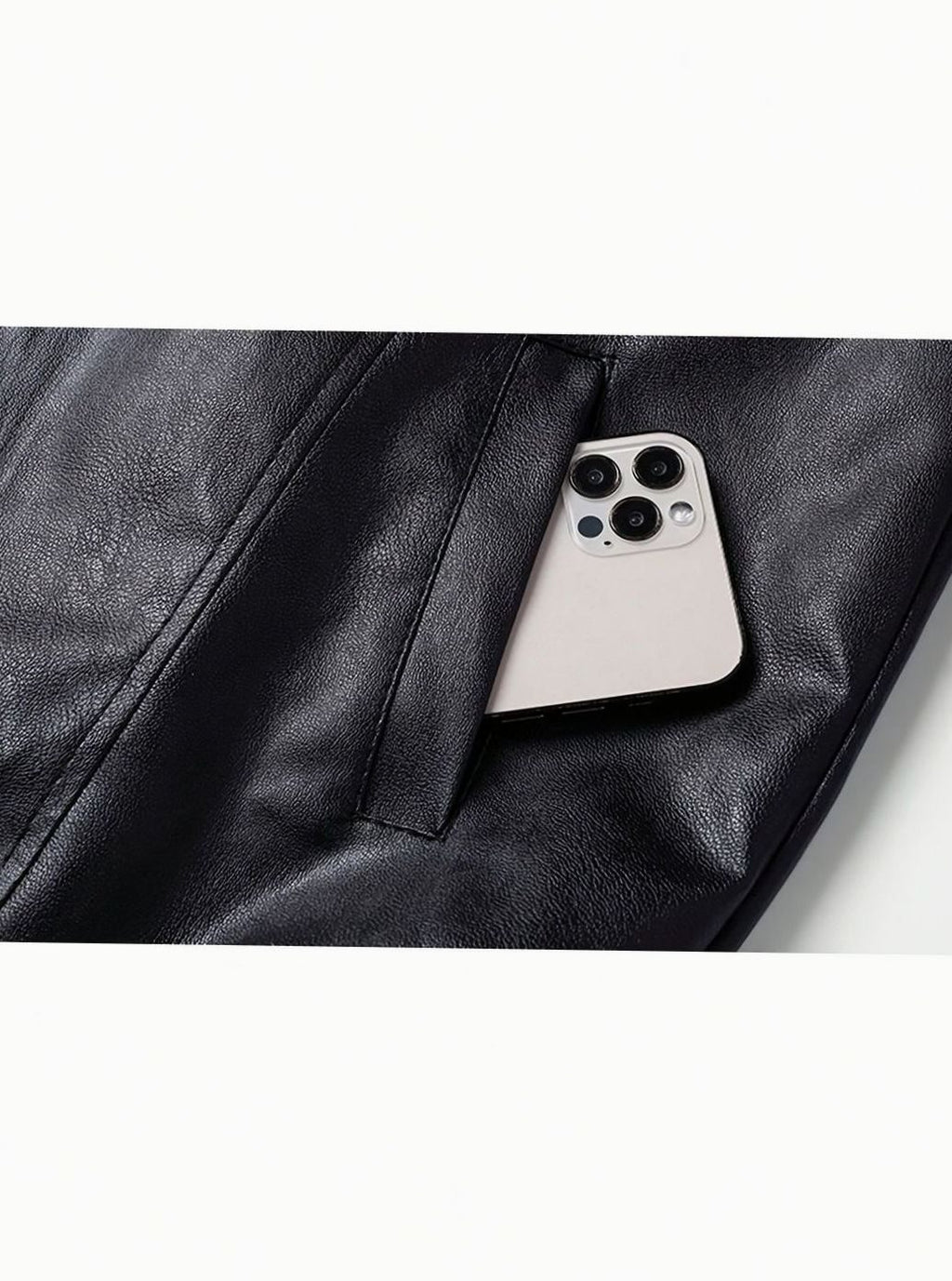 Men's Faux Leather Zip-Up Bomber Jacket