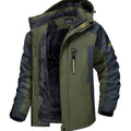 Men's Fleece-Lined Insulated Hooded Winter Jackets - Army Green