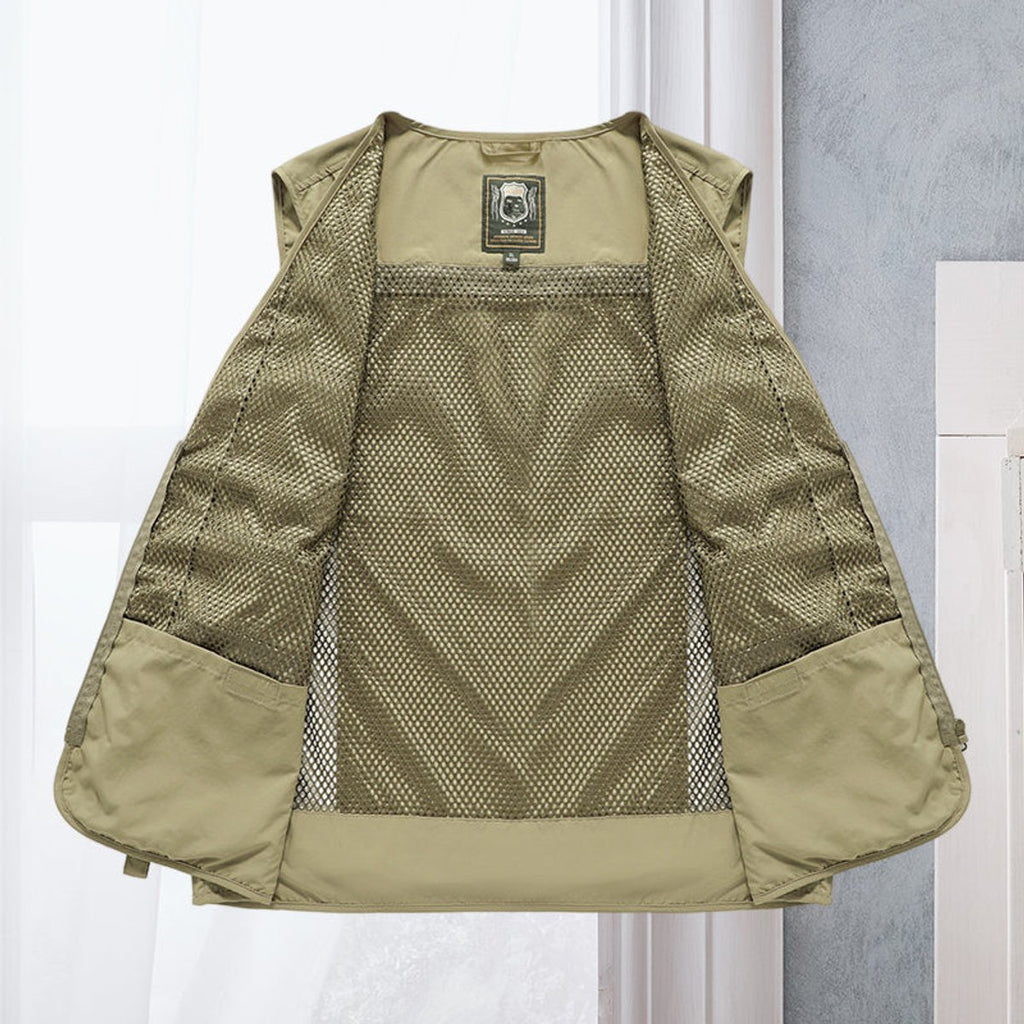 Mens Gilet Multi-Pocket Outdoor Fishing Vest