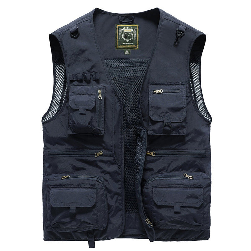 Mens Gilet Multi-Pocket Outdoor Fishing Vest