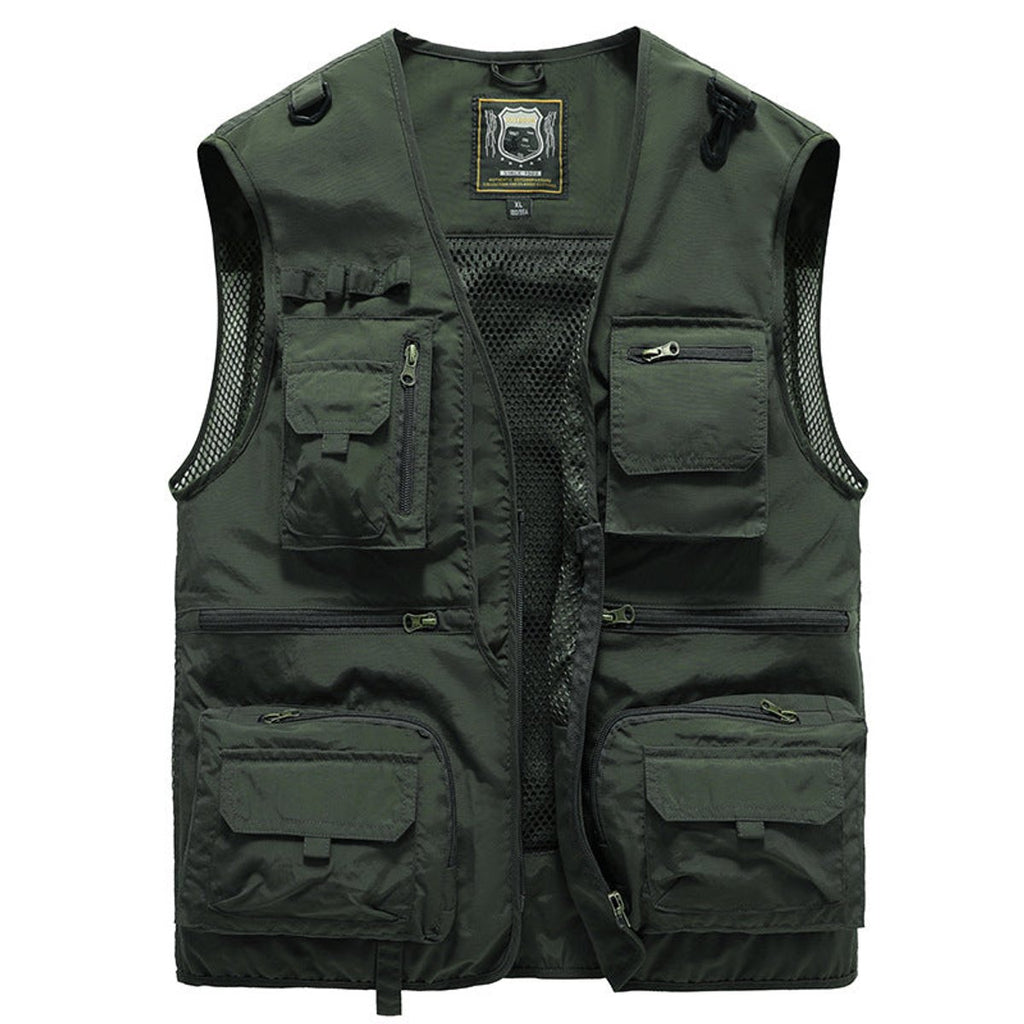 Mens Gilet Multi-Pocket Outdoor Fishing Vest