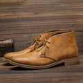 Men's Lace-Up Chukka Ankle Boots Faux Leather - Brown