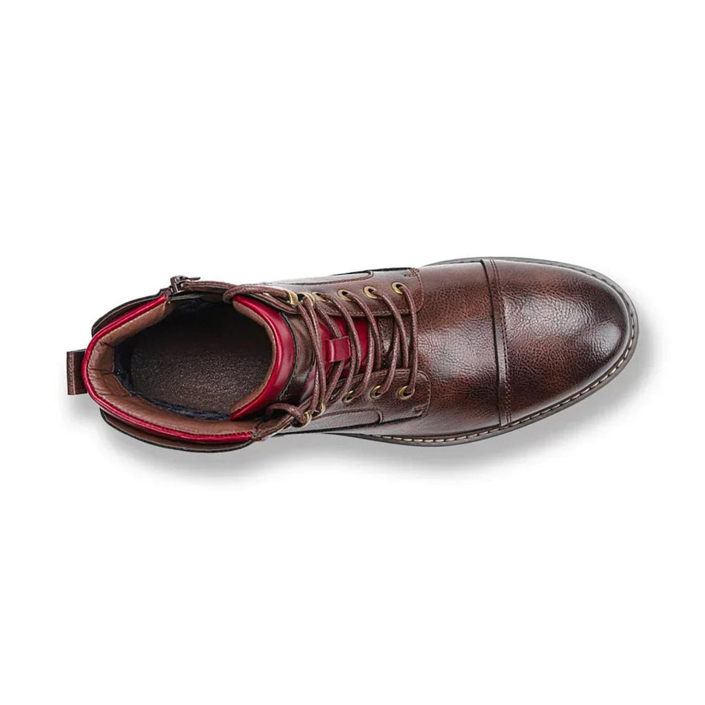 Men's Leather Cap-Toe Lace-Up Side-Zip Oxford Boots