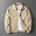 Men's Lightweight Zip-Up Bomber Jacket Elasticated Hem - Beige