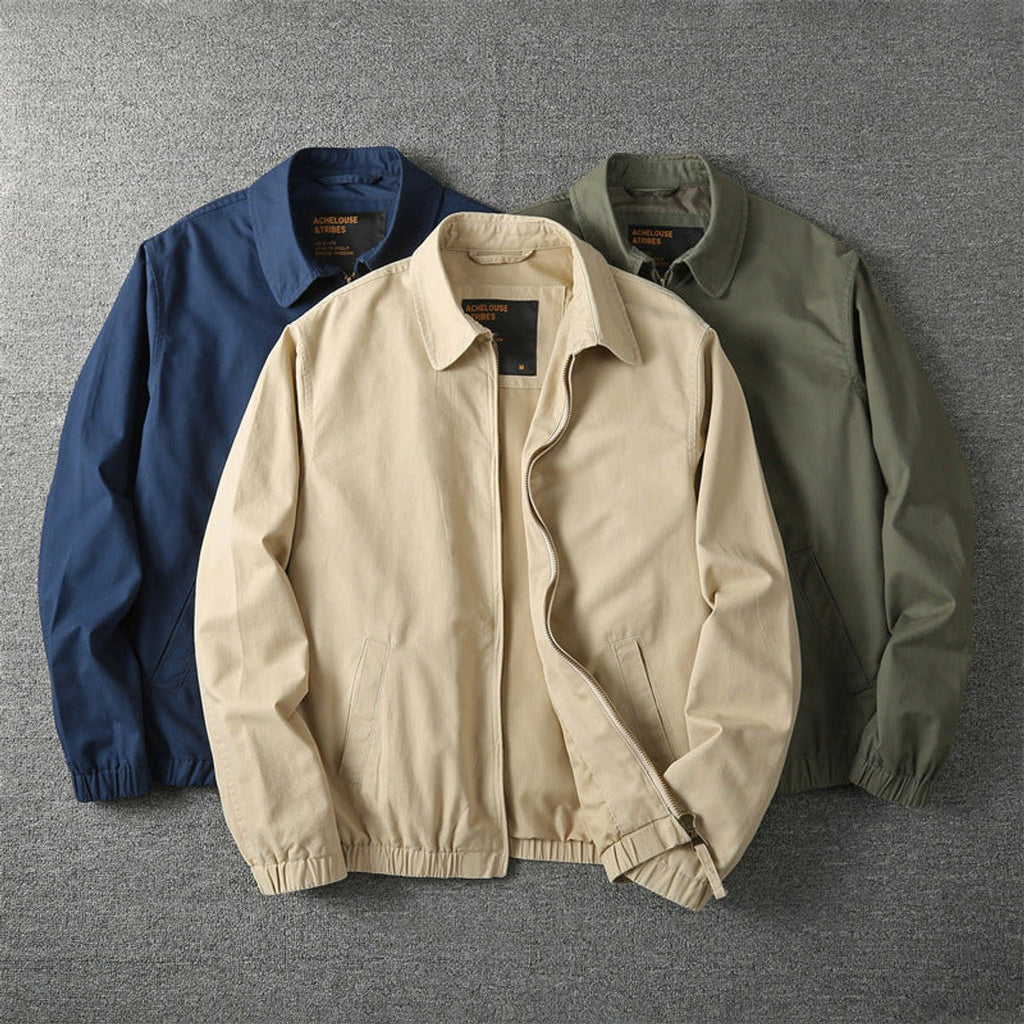Men's Lightweight Zip-Up Bomber Jacket Elasticated Hem