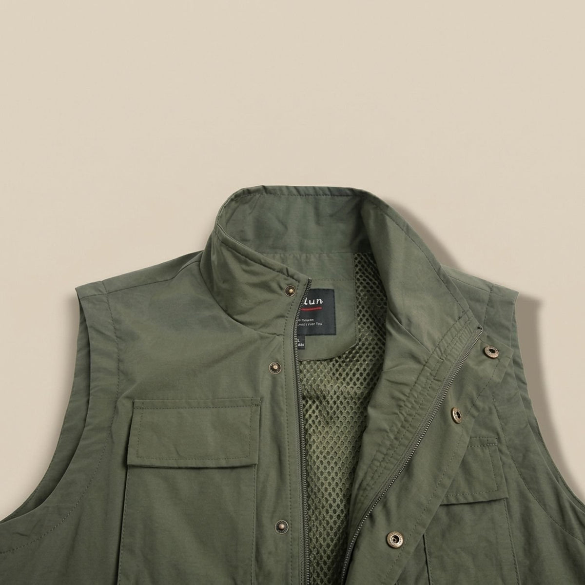 Men's Multi-Pocket Utility Zip-Up Outdoor Vest