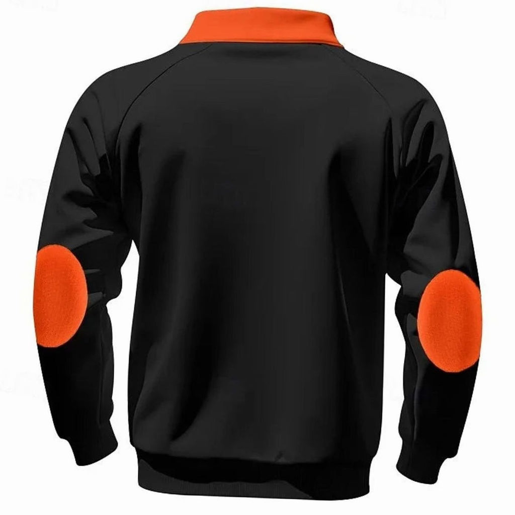 Men's Quarter-Zip Stand-Collar Pullover Sweatshirt