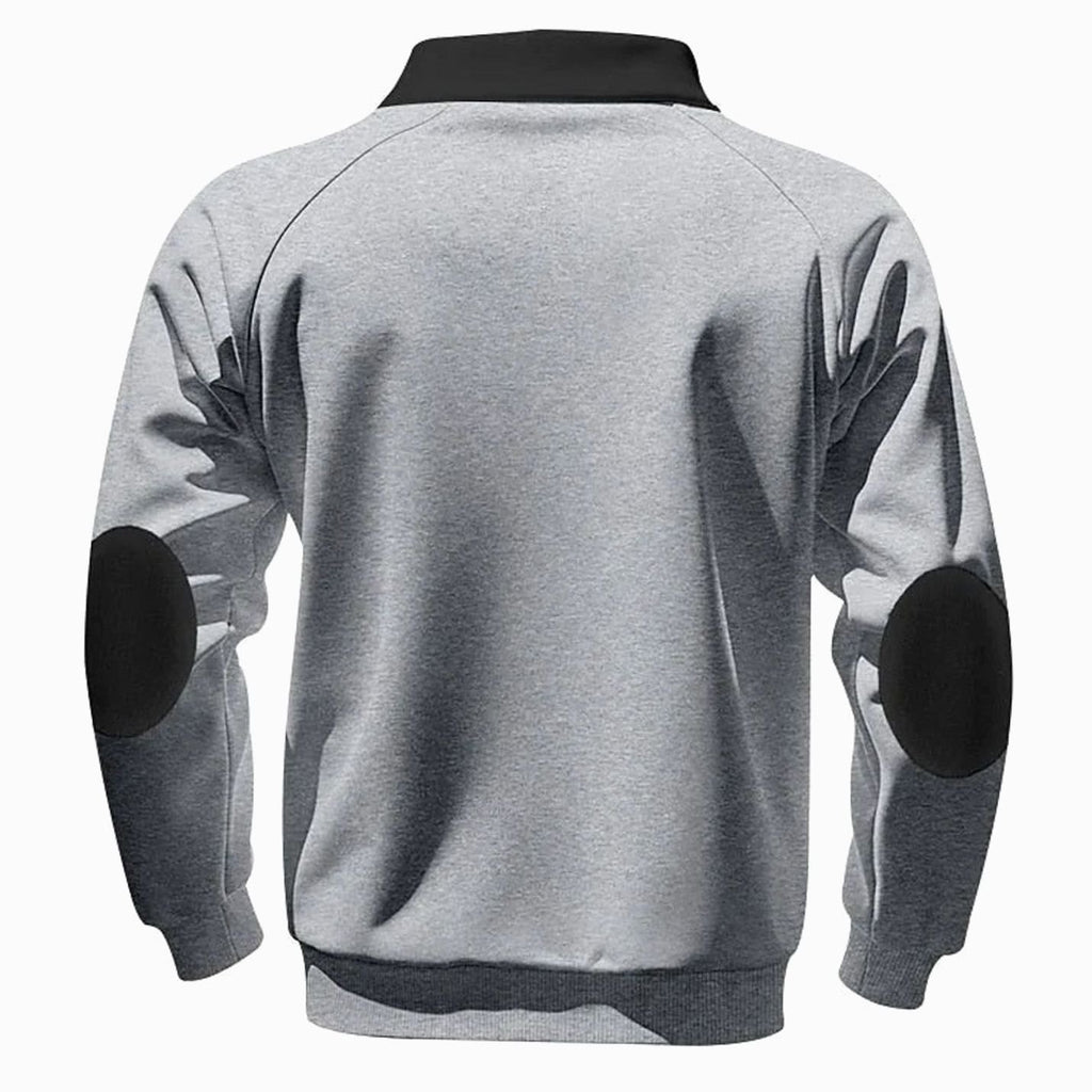 Men's Quarter-Zip Stand-Collar Pullover Sweatshirt