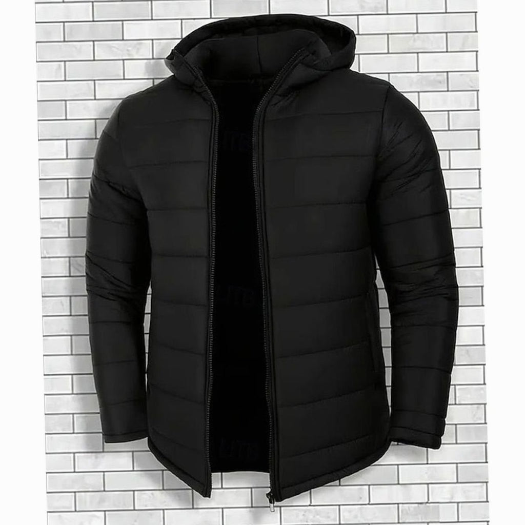 Men's Quilted Hooded Coated Puffer Jacket