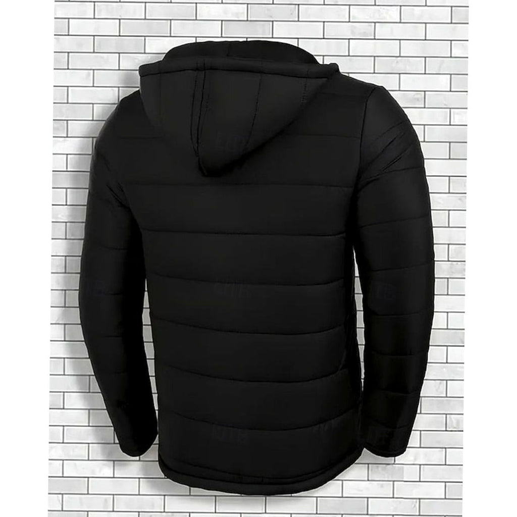 Men's Quilted Hooded Coated Puffer Jacket