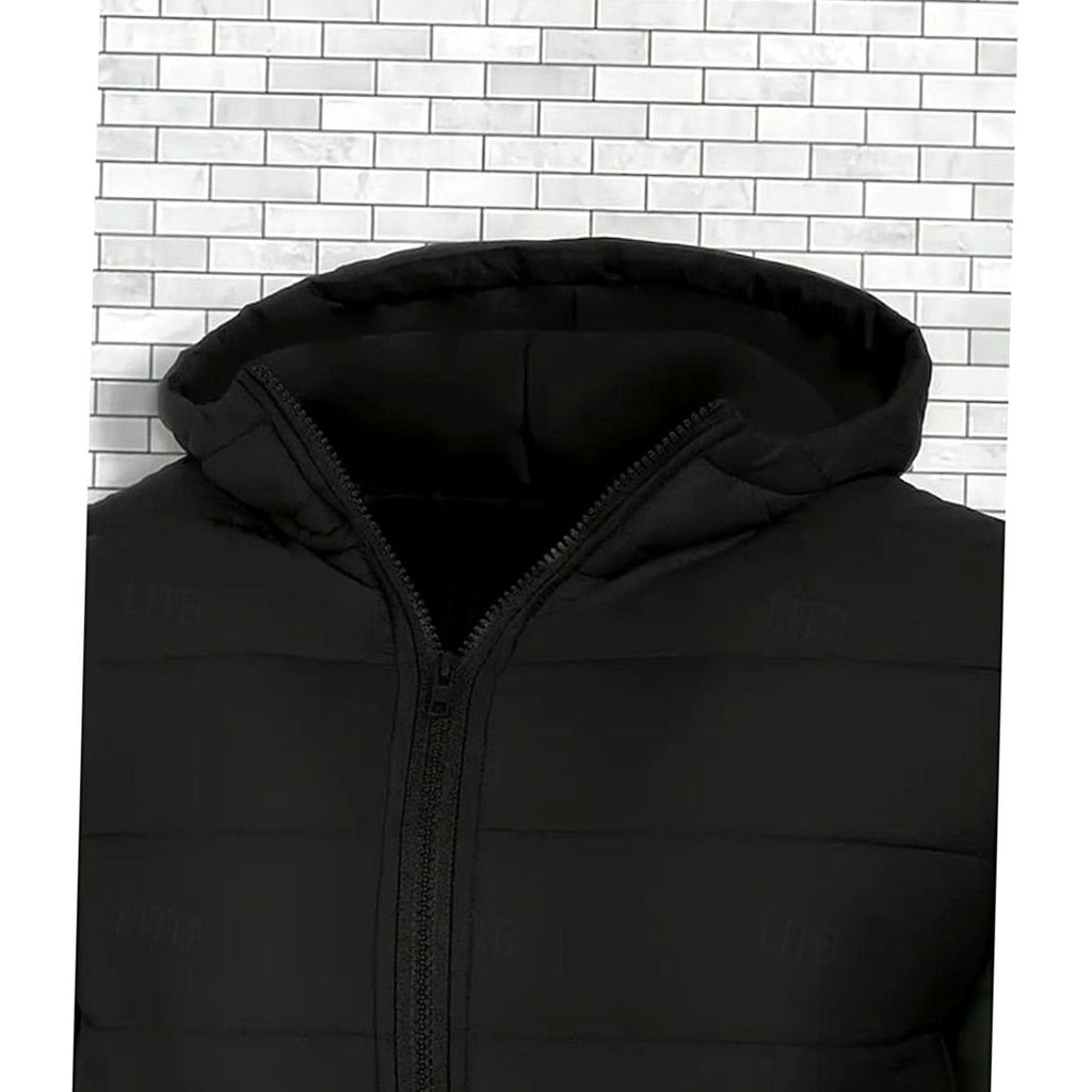 Men's Quilted Hooded Coated Puffer Jacket