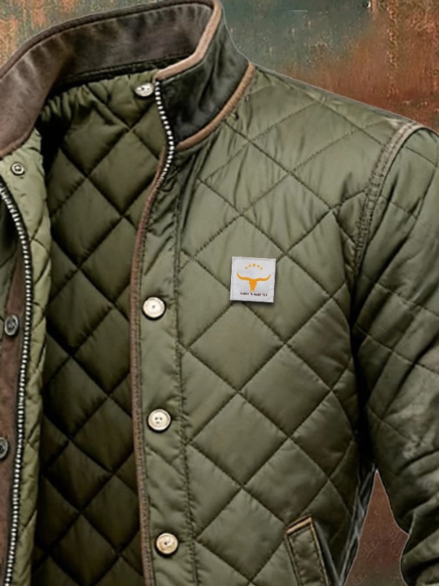 Men's Quilted Jacket Insulated Stand Collar Bomber