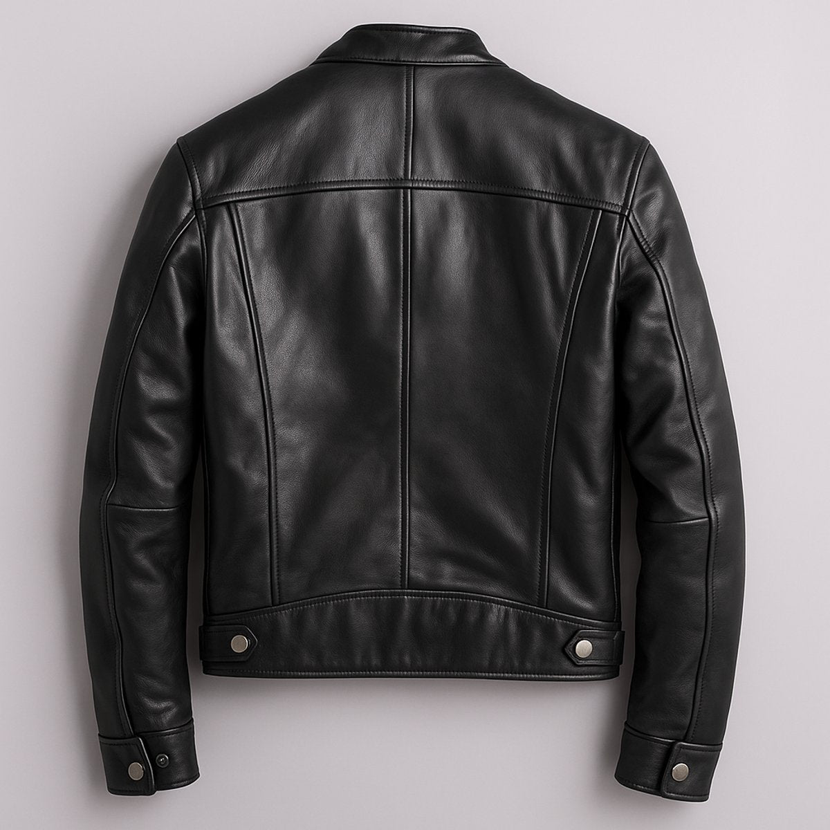 Mens Quilted Jacket Vintage Leather Biker Full-Zip