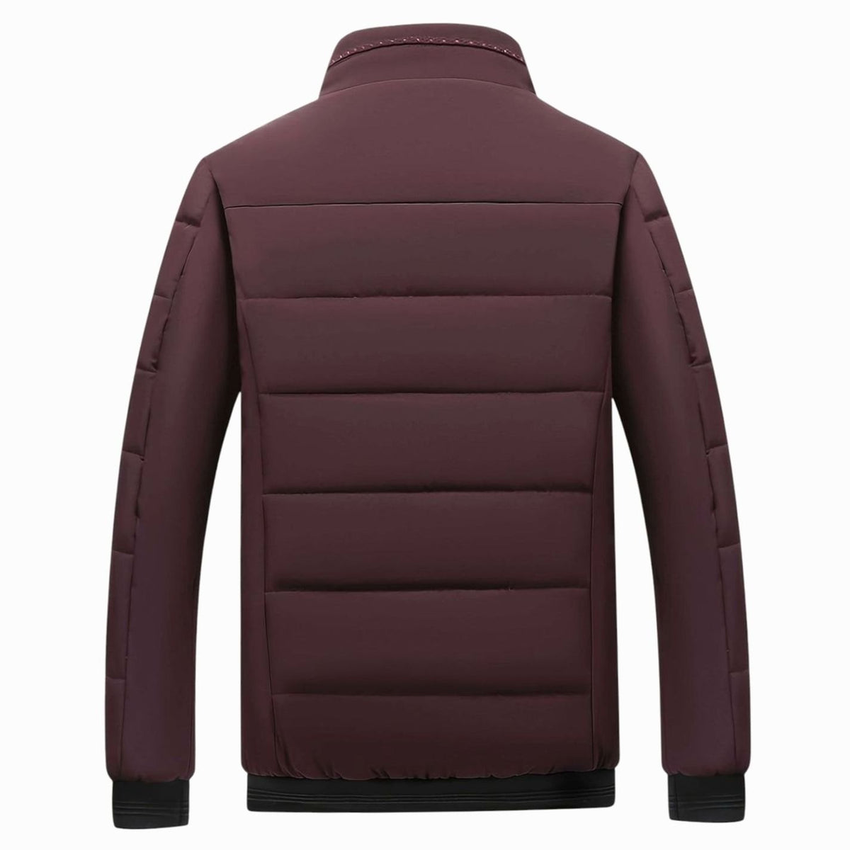 Men's Quilted Padded Stand-Collar Zip-Through Puffer Coat