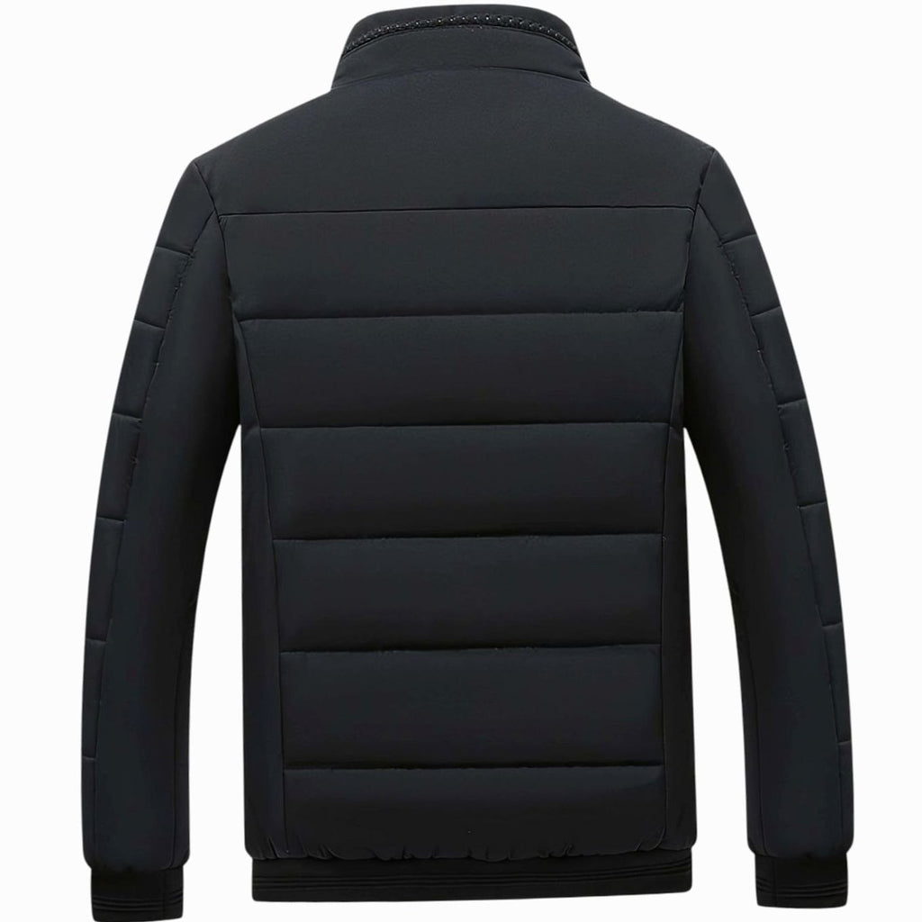 Men's Quilted Padded Stand-Collar Zip-Through Puffer Coat