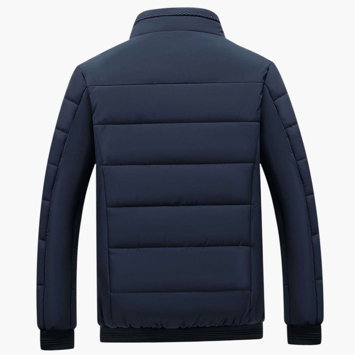 Men's Quilted Padded Stand-Collar Zip-Through Puffer Coat